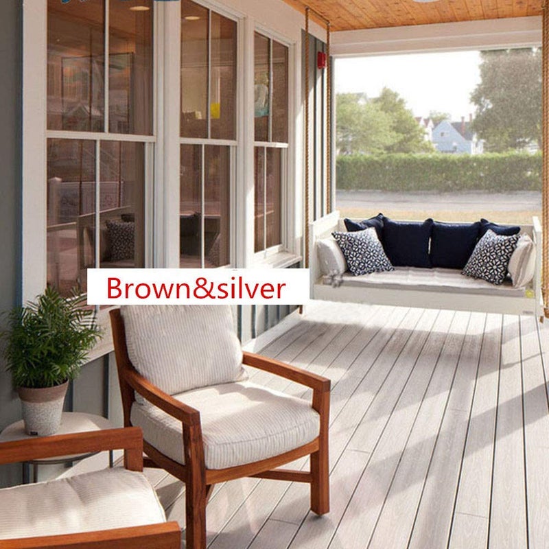 Kinsolar Privacy Window Film One Way Mirror Adhesive Reflective Window Tint Anti UV Heat Control Glass Film for Home and Office Daytime Privacy Protection 17.7Inch x 10Feet, Silver&Brown - Image 4